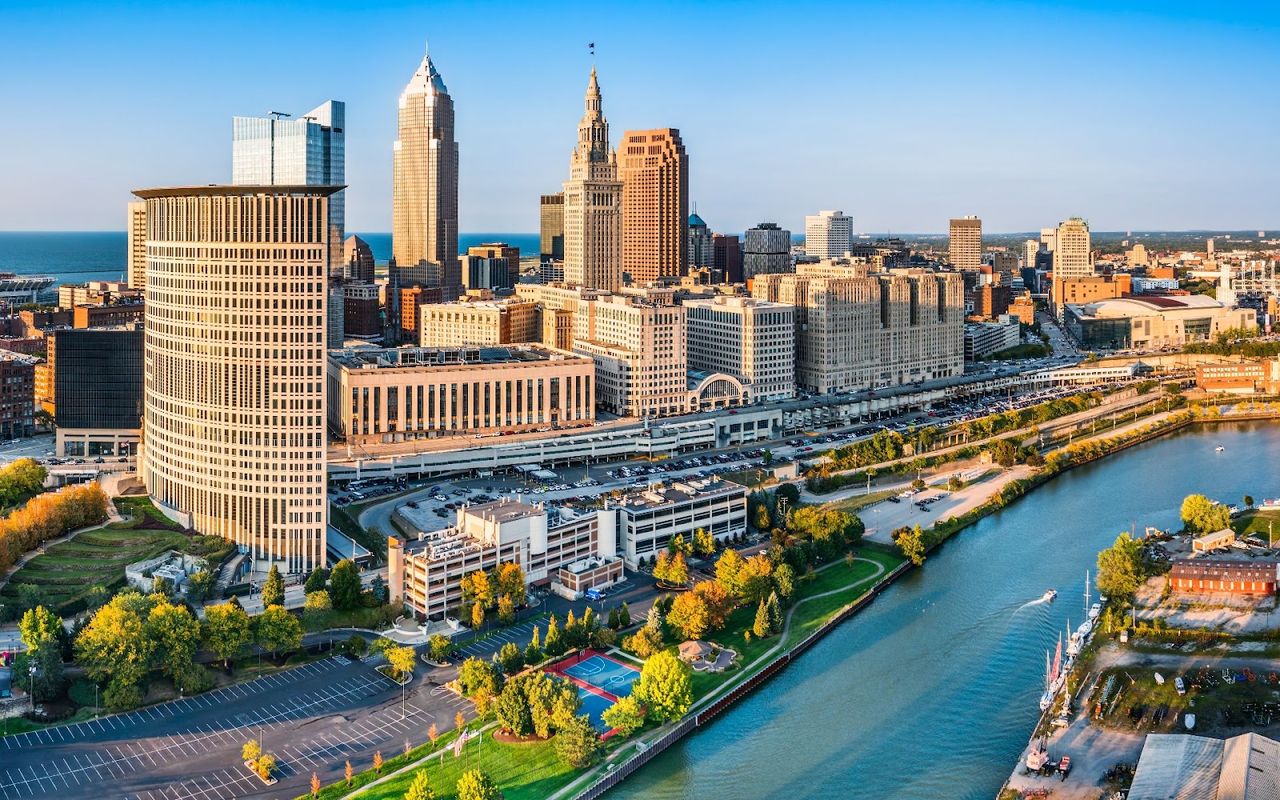 Downtown Cleveland along the Cuyahoga River