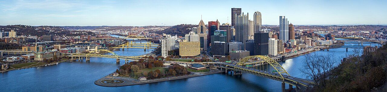 Pittsburgh's skyline where its three rivers meet