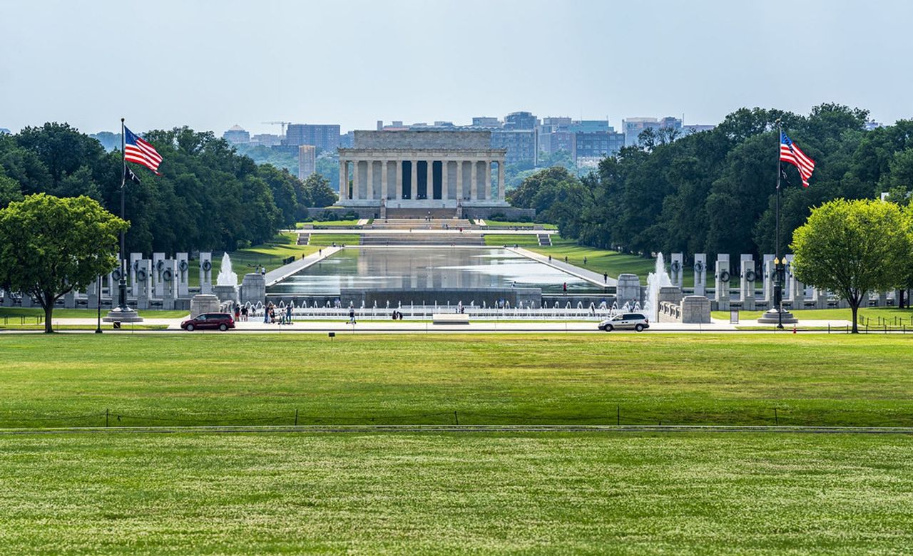 The National Mall in Washington, DC toward the Lincoln Memorial